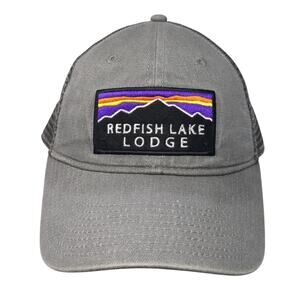 Redfish Lake Lodge Snapback Trucker Hat Gray One Size Adjustable Mesh Back Gear